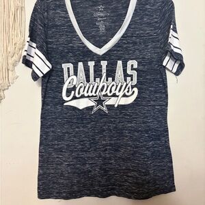 NFL Dallas Cowboys Women's Navy and White Graphic Tee